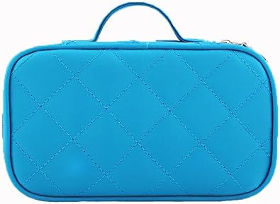 Inpluer Cosmetics Bag Double Layer Makeup Bag With Beauty Makeup Brush Bags Travel Kit Organizer Cosmetic Bag Professional Multifunctional Organiser For Women (Light Blue)