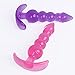 NWDoll Crystal Jellies - TPE Butt Plug Massagers - Ribbed Dildo/Anal Plug - For Beginners (Purple)