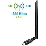 LGTERK 1200Mbps USB 3.0 Wifi Adapter with 5dBi Antenna Dual Band (5G/866Mbps + 2.4G/300Mbps) Wireless Network Adapter for PC/Desktop/Laptop, Wifi Dongle for Windows 10/8/7/Vista/XP Mac OS (USB 3.0)