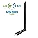 LGTERK 1200Mbps USB 3.0 Wifi Adapter with 5dBi Antenna Dual Band (5G/866Mbps + 2.4G/300Mbps) Wireless Network Adapter for PC/Desktop/Laptop, Wifi Dongle for Windows 10/8/7/Vista/XP Mac OS (USB 3.0)