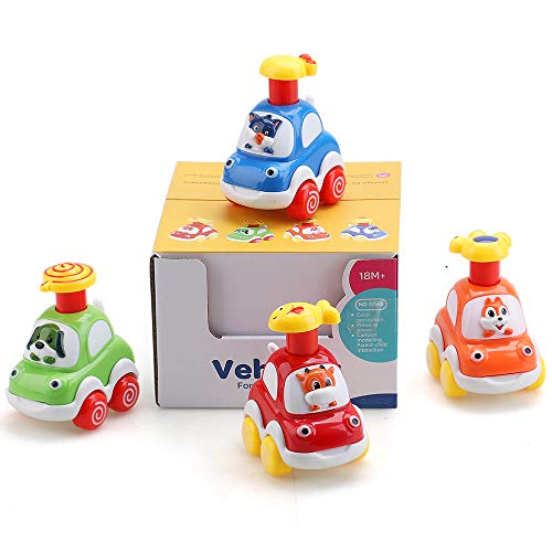 Amy&Benton Baby Toy Cars for 1 2 Year Old Toddler Cartoon Wind up Cars