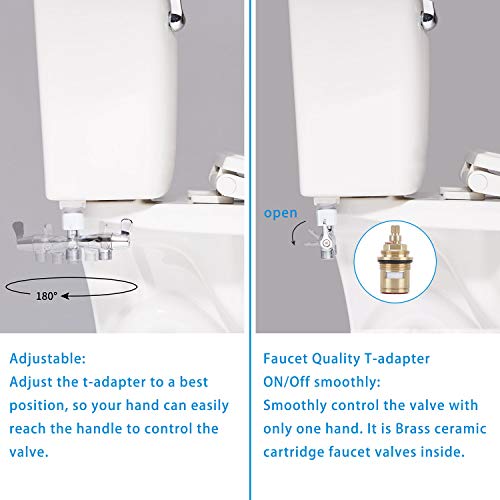 Hibbent No Leaking Design Metal Bidet Tadapter with Shutoff Valve