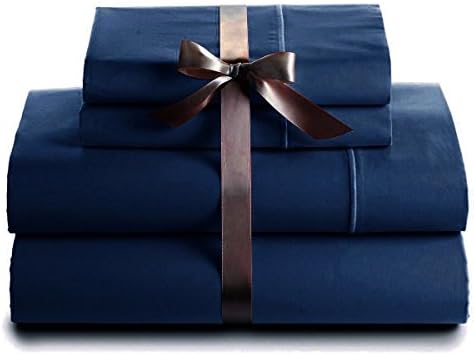 New 600 Thread Count 100% Cotton Deep Pocket Sheet Set, Full Size, Navy …