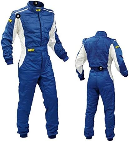 Amazon 正規品 Ompジャンプスーツ レーシングスーツ 練習着 ゴーカート オートバイ オフロード車 レーシングスーツ ジャケット ブルー L レーシングスーツ 車 バイク