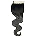 BQ HAIR Dark Root Ombre Grey Brazilian Wave Human Hair 3 Bundles with 4x4 Free Part Swiss Lace Closure - 100% Brazilian Virgin Raw Human Hair Weave Extensions（18