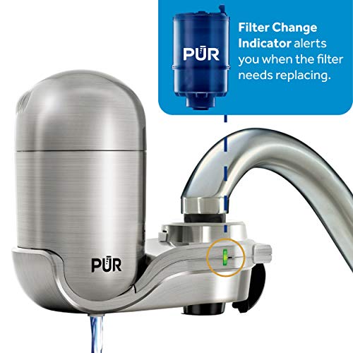 PUR FM4000B Stainless Steel Faucet Mount Water Filtration System 100