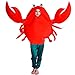 flatwhite Adult Unisex King Crab Costume,Red,One Size