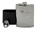fimicc Flask Gift Set ; 8OZ - Stainless Steel and PU Leather Sheath - Funnel - 4 Shot Glasses - Bottle Opener Keychain - Corkscrew Pocket Knife and Pen (Silver 1)