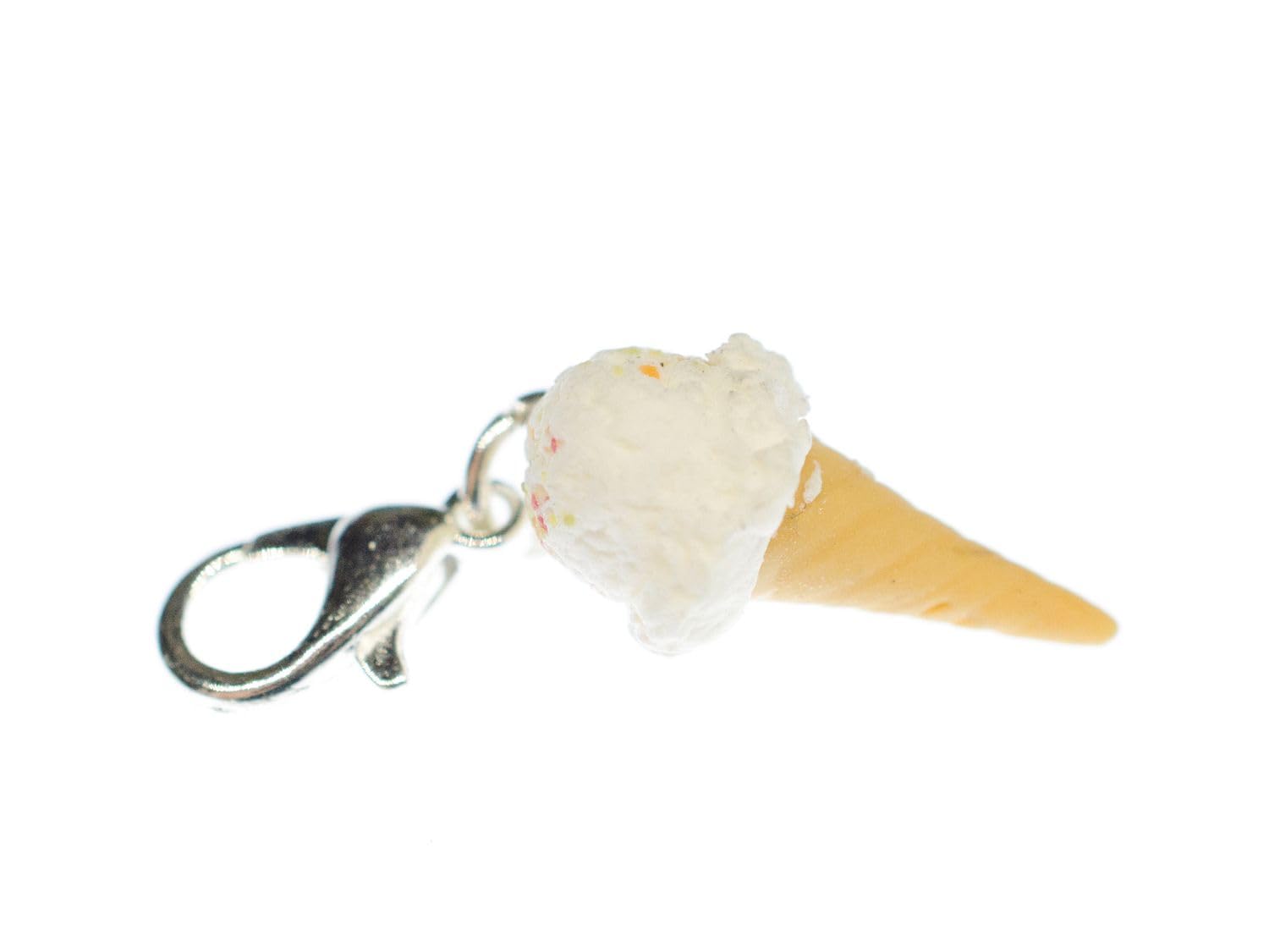 Miniblings Ice Stracciatella Fruit Vanilla Cone Charm Pendant Cream Cawaiii Summer White