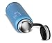 Swig Savvy Sports Water Bottle, Vacuum Insulated Stainless steel, Double Wall, Wide mouth 2 Leakproof Lids, Storage Sleeve - 32oz (Blue)