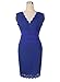 Fantaist Women's Party Sleeveless Waistband Scalloped Floral Lace Cocktail Dress