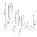 HESTYA Clear Plastic Easel Plate Stands Holders Picture Easel (4/ 5/ 6 Inches, Clear)