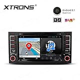 XTRONS 7 Inch Android 8.1 Car Stereo Radio GPS Navigator with Bluetooth 5.0 USB SD DVD Drive Supports Backup Camera DVR Full RCA SWC 4G 3G for VW Touareg 2004-2011