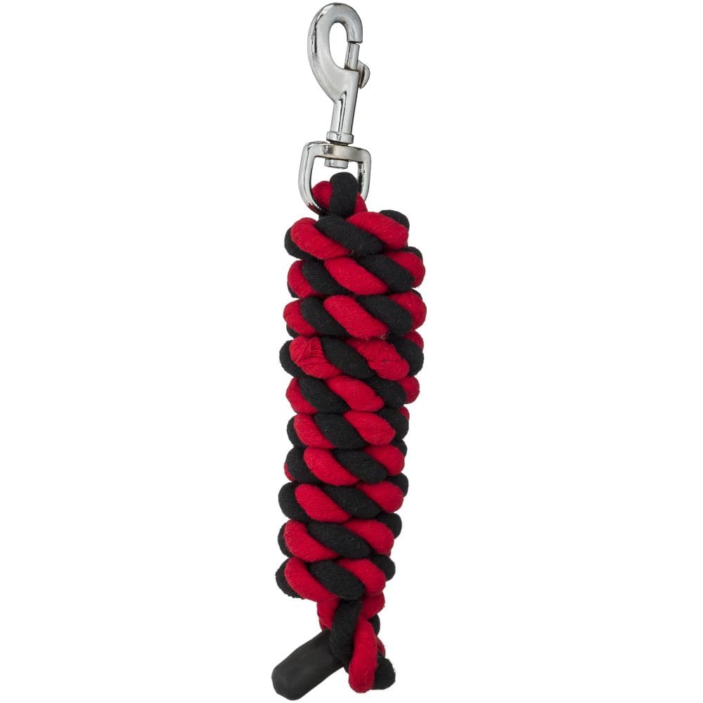 Tough 1 Cotton Leads with Bolt Snaps, Red/Black, 6'