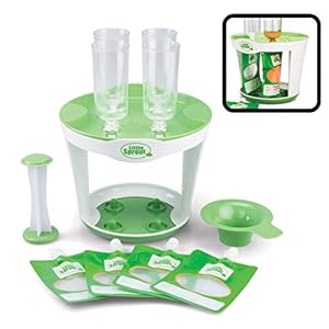 Baby Food Maker For Infants & Toddlers (11 Piece Set)- Make 4 6oz Food Squeeze Purees at Once w/ Fill Station, Pouches…