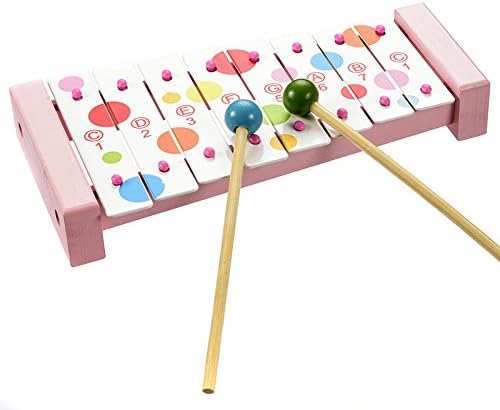 Amazon Povkeever チャイム木琴 カラフル子供用木琴 幼児楽器 リズム楽器 音楽玩具 コンサート小さな音楽家 知育玩具 音楽 音階認知 バチ付き ドラム 打楽器 おもちゃ