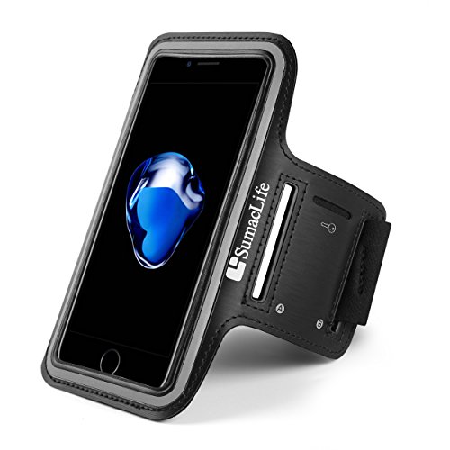 SumacLife Premium Sports Exercise Gym Sport Armband case with Key Holder for Nextbit Robin / BLU Advance 5.0 / VIVO 5 XL / Life One X / BlackBerry Priv (Black)