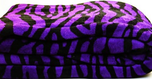 Super Soft Luxurious Fleece Throw Blanket Purple Zebra king size