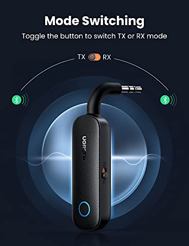 UGREEN Bluetooth 5.4 Transmitter and Receiver for Car TV Airplane, 2 in 1 Wireless 3.5mm Bluetooth Aux Adapter, Dual Devices Paired, Compatible with Car TV Airplane Home Stereo Headphones and More
