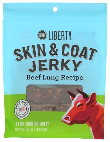 BIXBI Liberty Skin & Coat Support Beef Lung recipe Dog Treats,5 oz-USA Made Gra…
