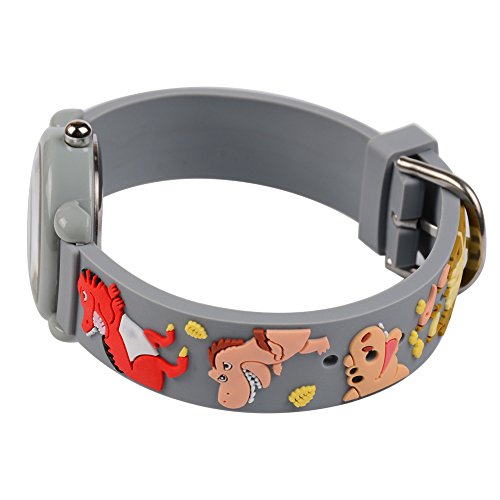 Venhoo Kids Watches 3D Cute Cartoon Waterproof Silicone Children Wrist Watches Time Teacher Gift for Boys Little Child (Gray Dragon)