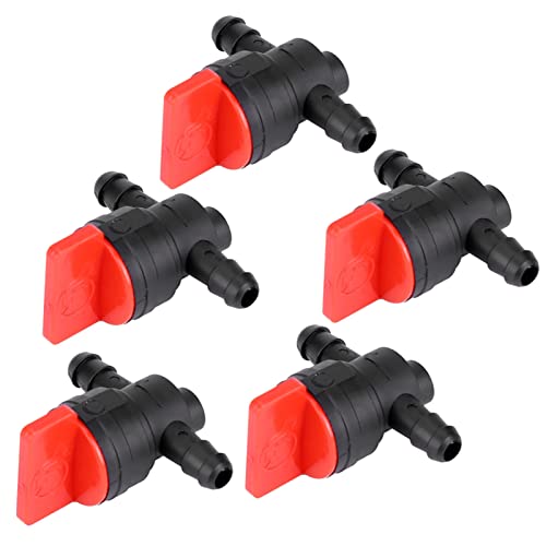 Fuel Shut Off Valve, 5Pcs 1/4 Inch Inline Straight Gas Cut Off Valves Petcock Switch for Garden Brush Cutter Lawnmower