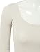 Doublju Slim Fit Sexy Deep Round Neck T-Shirt Top for Women with Plus Size (Made in USA) Ivory Medium