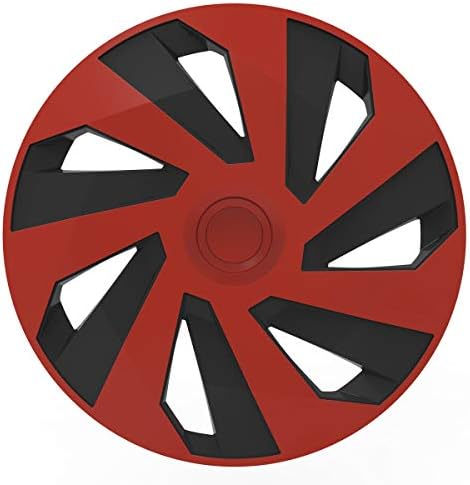Versaco Wheel Trims - 'Vector Red Black' 16" Inch Set Of 4 - Universal Fit For Cars And Other Vehicles