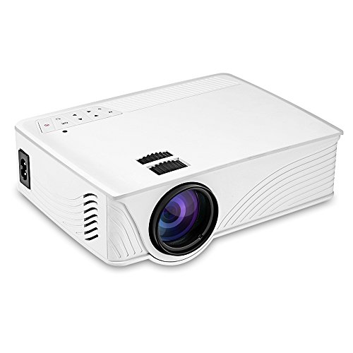 Mini Projector, GBTIGER 2000 Lumens Portable Home LED Projector Support Full HD 1080P 800 x 480 Pixels Multimedia Home Theater Movie Game Video Projector with VGA HDMI USB Port (White)