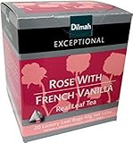 Dilmah Exceptional Rose with French Vanilla Black Tea Leaf 1.41oz 1 Box - 20 Bags Count