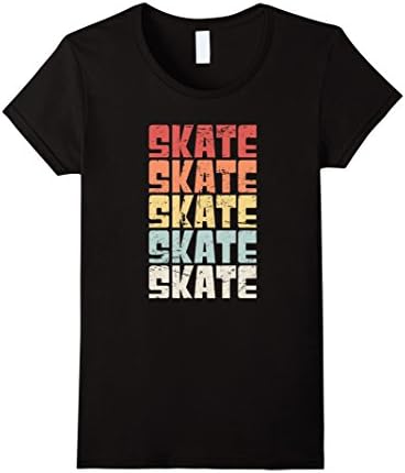 Womens Retro SKATE | Roller Skating T-Shirt Small Black