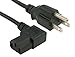 Cablelera 3' North American Power Cord, NEMA 5-15P and IEC-60320-C13 Right Angle, Black (ZADA15PC-03)