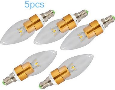 5pcs 7W E14 650-7003000-3500K Warm White Color LED Candle Style Candle Bulb (110V)
