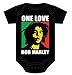 Bob Marley One Love Infant Baby Romper Snapsuit Onesie Black 18M