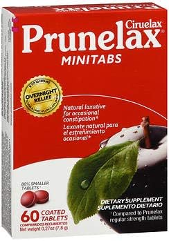 Prunelax Ciruelax Dietary Supplement Minitabs - 60 ct, Pack of 6