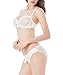 Ruzishun Women's push up bra transparent thin embroidery Underwear Set