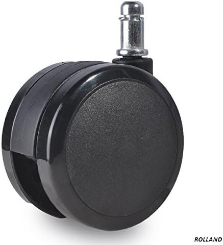 Rolland Extra Large Office Chair Caster for Hardwood Floor - 3"(75mm) Wheel - 7/16"(11mm) Stem - Compatible with most chairs including Herman Miller