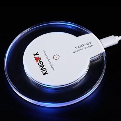 Kingox Qi Wireless Charger for Samsung S6 / S6 Edge,S7/S7 Edge Nexus 4 / 5 / 6 / 7 (2013), Nokia Lumia 920, Lg Optimus Vu2, HTC 8x / Droid DNA (White)