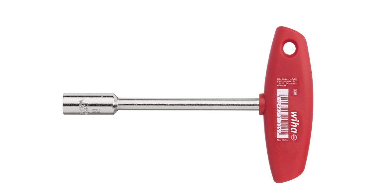 Wiha Socket Wrench with T-Handle 338 in Various Sizes, 338060