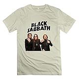 Yisw Men's Black Sabbath T-Shirt L Natural O Neck Print Tees Shirt