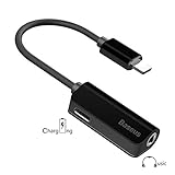 iPhone Headphone Jack, Baseus iPhone 7/7 Plus Lightning to 3.5mm Earphone Adapter Audio Jack Extender Compatible with IOS 11 for Charging & Listening Music(Black)