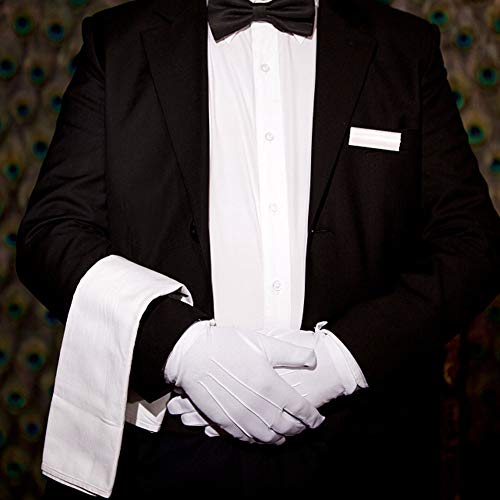 6 Pairs White Gloves for Children's Hand Moisturizing Gloves Nylon Cotton Gloves for Police Formal Tuxedo Honor Guard and Special Occasions (M)