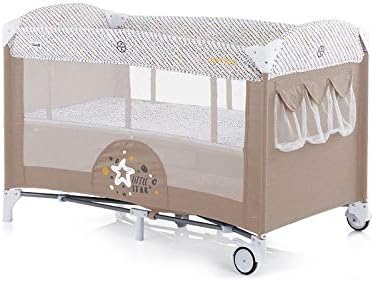 Chipolino Merida Travel cot with Swing Function, Carrying Bag, Side Opening, Colour:Beige