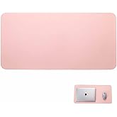 Wuyituart 24" x 12" PU Leather Keyboard Pad Desk Protector Mat for Vanity Makeup Laptop Keyboard Mouse, Pink