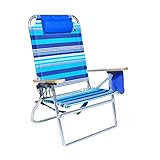 Extra Large - High Seat Heavy Duty 4 Position Beach Chair w/Drink Holder