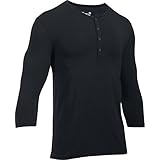 Under Armour Men's Athlete Recovery Henley Sleepwear, Black/Carbon Heather, Medium