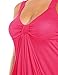 eVogues Plus size Low Cut Draping Top Pink