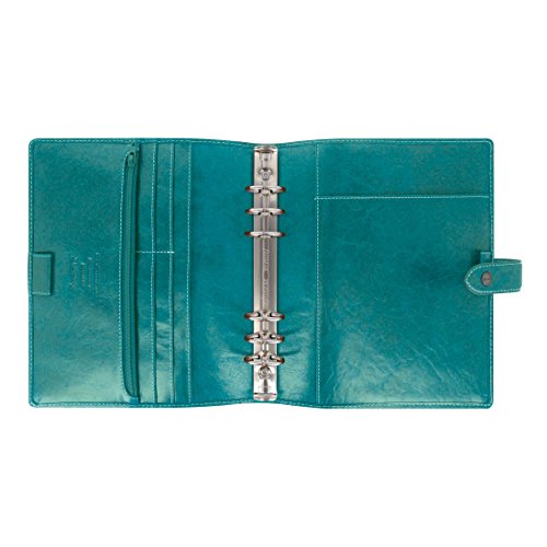 Filofax Malden Kingfisher A5 Size Leather Organizer Agenda Planner Ring Binder 2019 Calendar with DiLoro Jot Pad Refills (A5, 2019 Kingfisher)