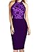 WOOSEA Women's Elegant Sleeveless Floral Lace Vintage Midi Cocktail Party Dress (Large, Purple)