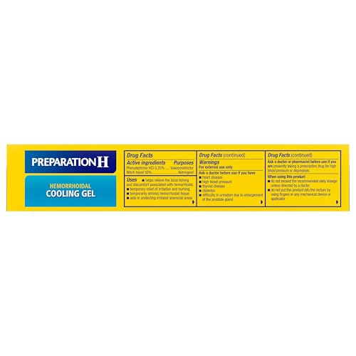 PREPARATION H HEMORRHOID COOLING GEL WITH ALOE FOR FAST DISCOMFORT RELIEF – 1.8 OZ TUBE